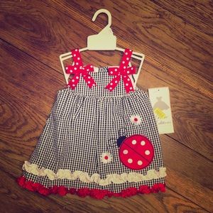 Ladybug dress and short set